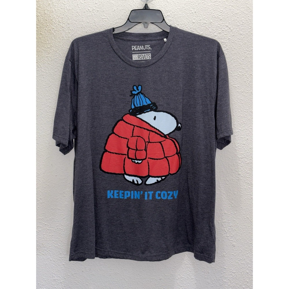 RSVLTS The Roosevelts Peanuts "Keepin It Cozy" Gray T Shirt Mens 2XL Streetwear